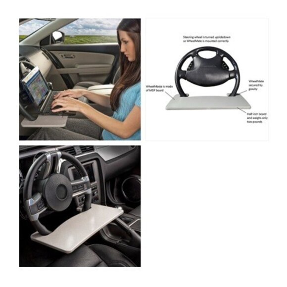 AUTOEXEC The Wheelmate Mobile Tabletop, Car Desk, Steering Wheel Tray, Grey - Picture 16 of 16